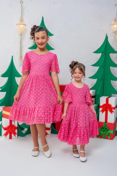 VESTIDO BELLA TULE ROSA CHICLETE - comprar online