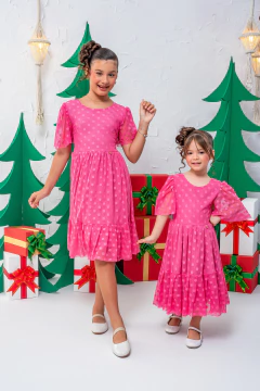 VESTIDO BELLA TULE ROSA CHICLETE na internet