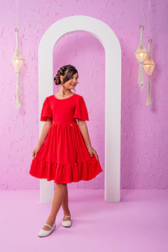 VESTIDO BELLA DUNAS VERMELHO - Polly Kids