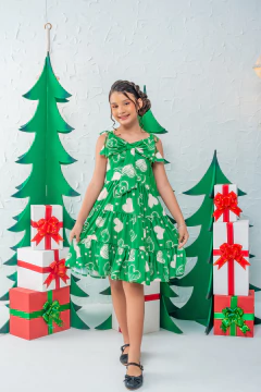 VESTIDO VICK VERDE CORAÇÃO - Polly Kids