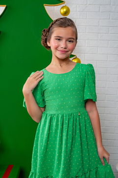 Vestido Bella Pipoquinha Verde Bandeira - comprar online
