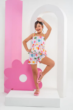 CONJUNTINHO BIA FLORZINHA BRANCO - Polly Kids
