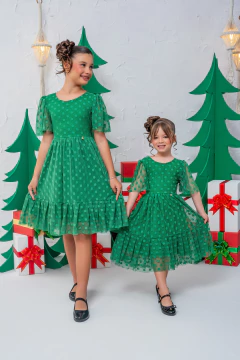 VESTIDO BELLA TULE VERDE na internet