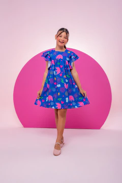 VESTIDO SOFIA AZUL CACTO - comprar online