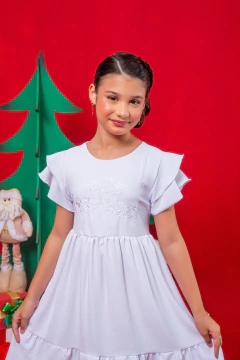 VESTIDO EMILLY BRANCO BORDADO - Polly Kids