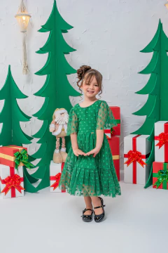 VESTIDO BELLA TULE VERDE - loja online