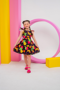 VESTIDO MIRELA PRETO FRUTAS