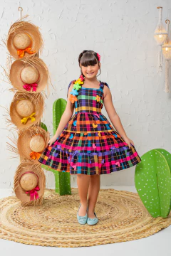 VESTIDO LAÍS XADREZ COLORIDO - comprar online
