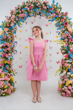 VESTIDO MARIAH LAISE ROSA - Polly Kids