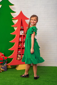 Vestido Emilly Pipoquinha Verde Bandeira - loja online