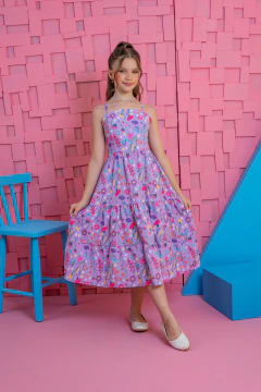 VESTIDO MIDI JERI FLORAL LILÁS