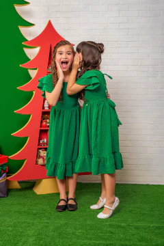 Vestido Emilly Pipoquinha Verde Bandeira - comprar online