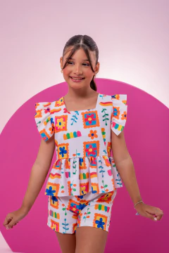 CONJUNTINHO ELOÁ FLORAL LARANJA na internet