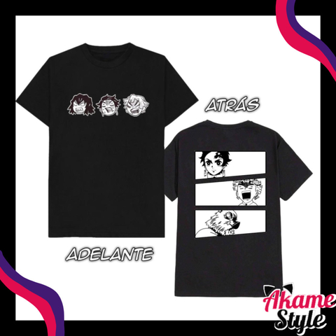 camiseta tanjiro, zenitsu y inosuke - demon slayer