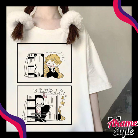camiseta zenitsu y nezuko cute