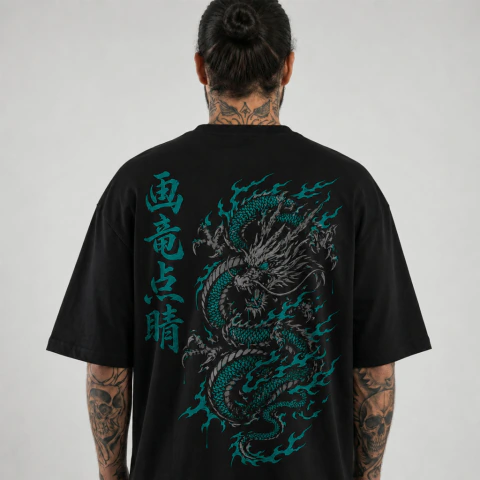 Camiseta Oversized Preta - Ryūjin