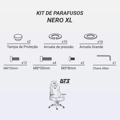 Kit Parafusos DT3 Nero XL