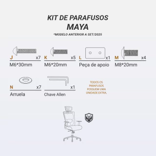 Kit Parafusos DT3 Maya - comprar online