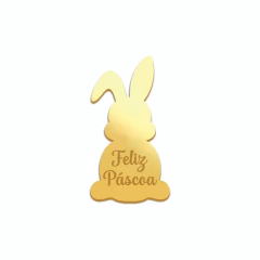 Tag Coelho Orelhinhas de lado Feliz Páscoa Escrita Padrão na internet