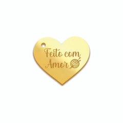 Tag coração 2 x 2,5 cm Acrílico kit 20 unid na internet