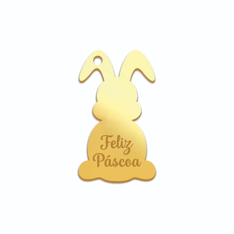 Tag Coelho Orelhinhas pra baixo Feliz Páscoa Escrita Padrão - comprar online