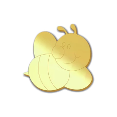 Aplique em acrílico espelhado Abelha - (ap-372) Kit 10 unid