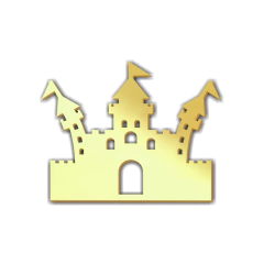 Aplique em acrílico espelhado Castelo (ap-111) Kit 10 unid