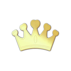 Aplique em acrílico espelhado Coroa Coração (ap-121) Kit 10 unid