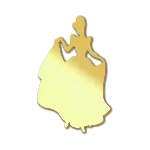 Aplique em acrílico espelhado Cinderela (ap-21) Kit 10 unid