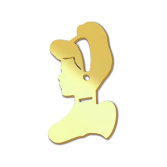 Aplique em acrílico espelhado Cinderela rosto (ap-20) Kit 10 unid