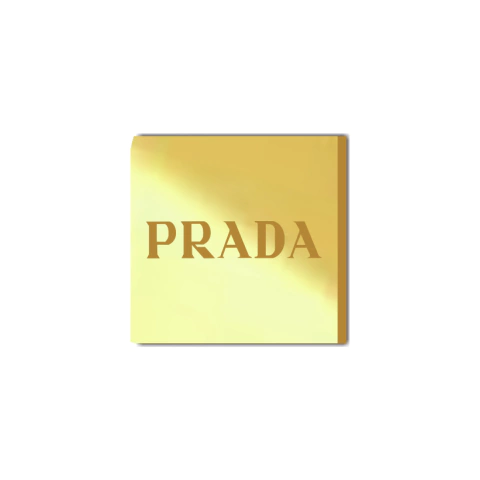 Aplique em acrílico Boton Quadrado espelhado dourado Grife Marca Famosa- Kit 10 unid