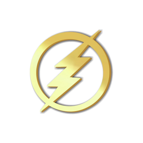 Aplique em acrílico espelhado Escudo Flash- (ap-280) Kit 10 unid