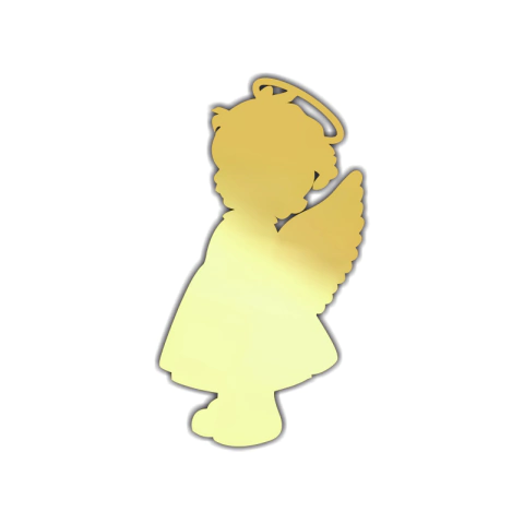Aplique em acrílico espelhado Menina Anjo - (ap-67) Kit 10 unid