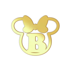 Aplique em acrílico espelhado Minnie com letra - Kit 10 unid - comprar online