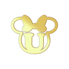 Aplique em acrílico espelhado Minnie com letra - Kit 10 unid na internet