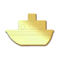 Aplique em acrílico espelhado Barco- (ap- 367) Kit 10 unid