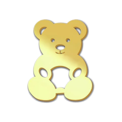 Aplique em acrílico espelhado Urso- (ap-329) Kit 10 unid