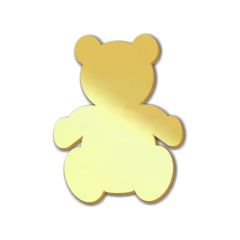 Aplique em acrílico espelhado Urso - (ap-328) Kit 10 unid