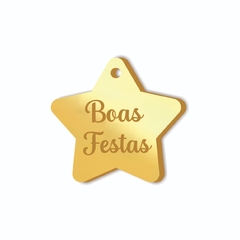 Tag Estrela 2,5 cm Boas Festas , Natal