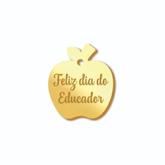 Tag Maça 2cm Acrílico Espelhado Feliz dia do Educador - comprar online