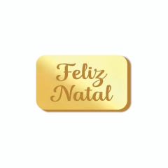 Tag Retangular mini 1,5 x 2,5 cm Feliz Natal