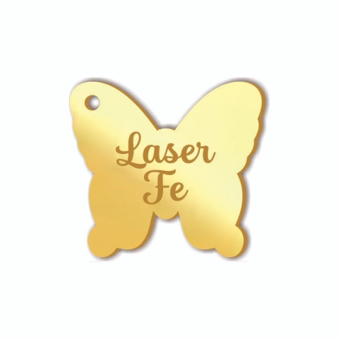 Tag Borboleta 2,5 cm Personalizado em Acrílico Espelhado