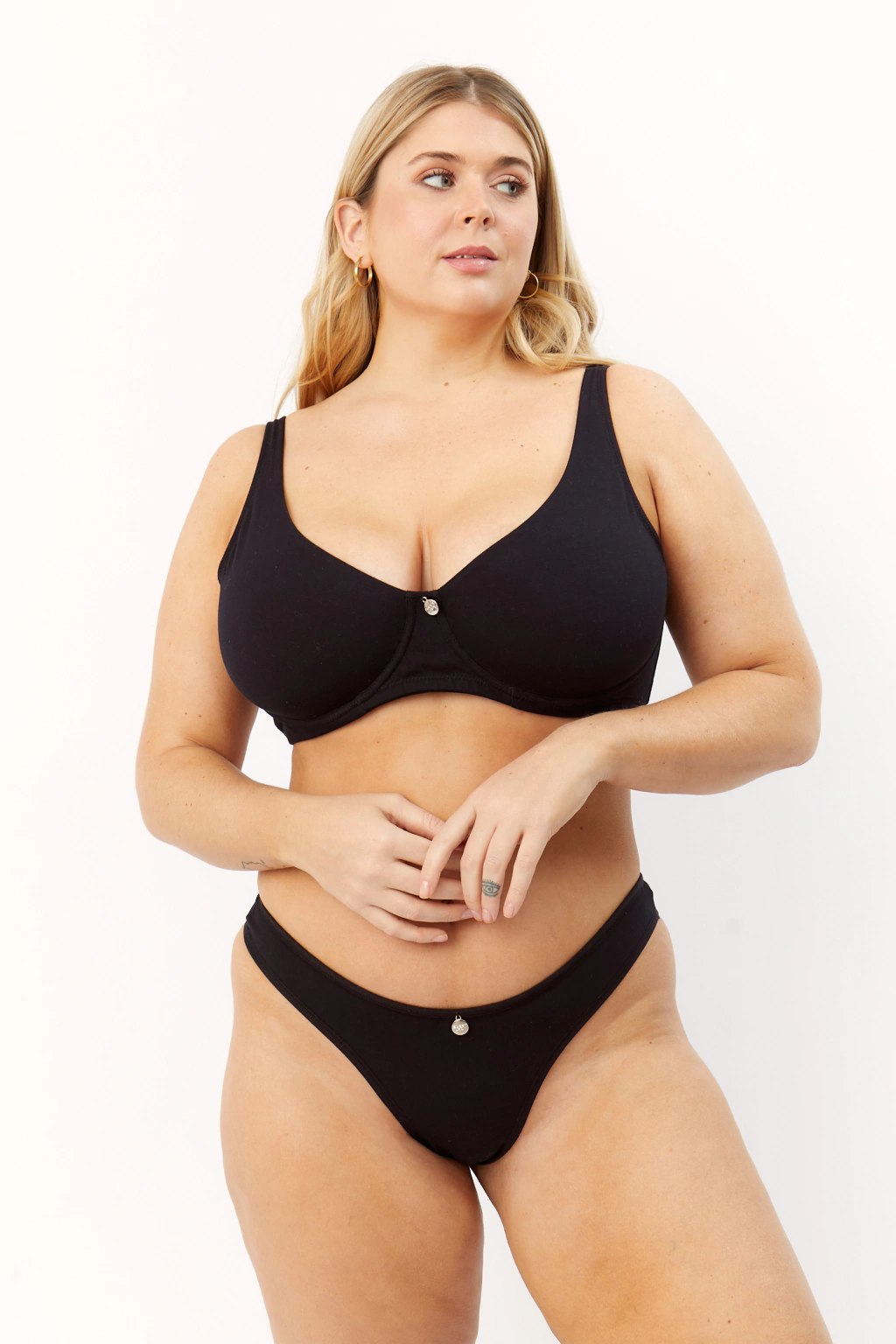 Bombacha colaless 211-115 Negro Basic Cotton Sweet Lady
