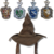 Kit: Chapéu Seletor + Colares Brasões Casas Hogwarts - Harry Potter