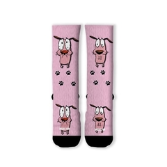 Meia Divertida e Colorida - Cão Rosa - comprar online