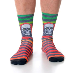 Meia Divertida e Colorida - Caveira Halloween na internet