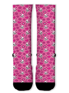Meia Divertida e Colorida - Caveirinhas Pink - comprar online