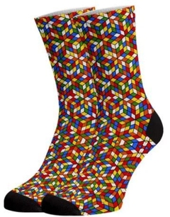 Meia Divertida e Colorida - Cubo mágico