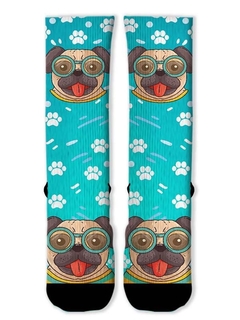 Meia Divertida e Colorida - Dog Azul - comprar online