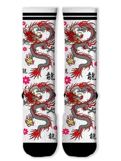 Meia Divertida e Colorida - Tattoo Dragão Old - comprar online